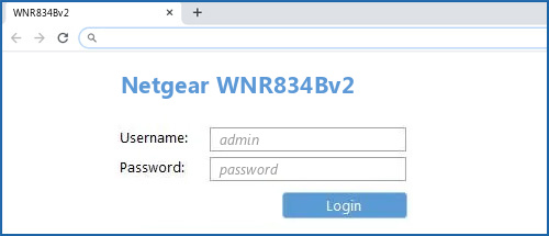 Netgear WNR834Bv2 router default login