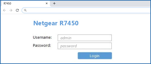 Netgear R7450 router default login