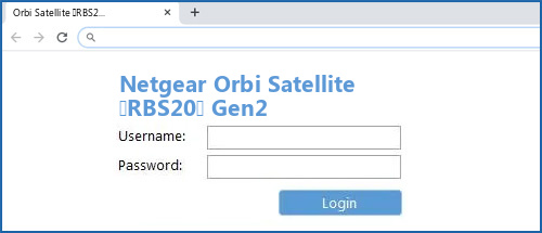 Netgear Orbi Satellite (RBS20) Gen2 router default login