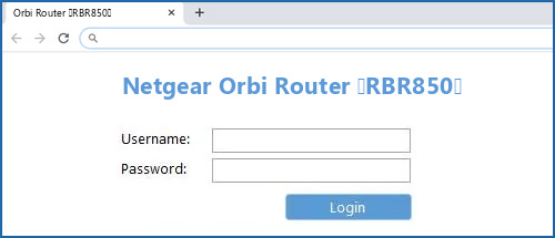 Netgear Orbi Router (RBR850) router default login