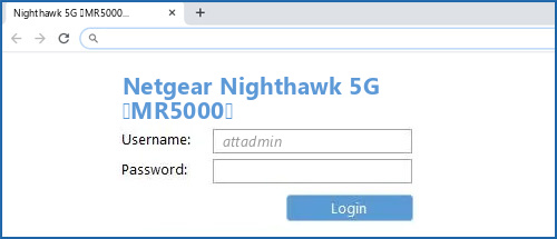 Netgear Nighthawk 5G (MR5000) router default login