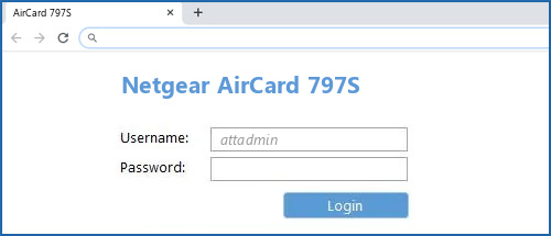 Netgear AirCard 797S router default login