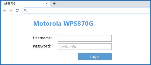 Motorola WPS870G router default login
