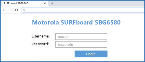 Motorola SURFboard SBG6580 router default login