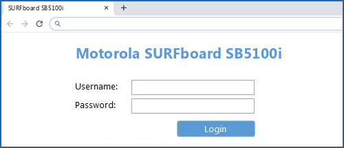 Motorola SURFboard SB5100i router default login
