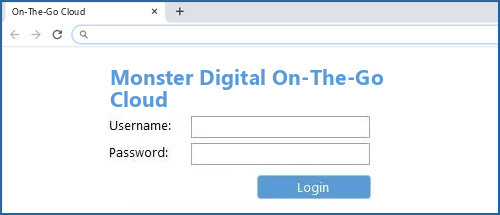 Monster Digital On-The-Go Cloud router default login