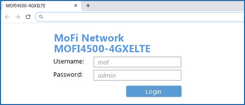 MoFi Network MOFI4500-4GXELTE router default login