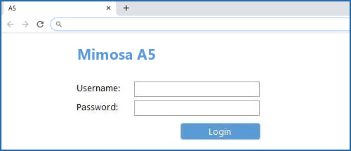 Mimosa A5 router default login