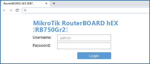 MikroTik RouterBOARD hEX (RB750Gr2) router default login