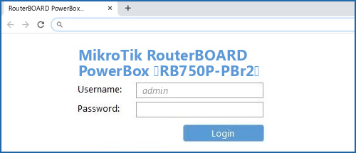 MikroTik RouterBOARD PowerBox (RB750P-PBr2) router default login