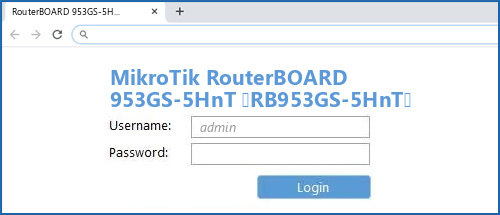 MikroTik RouterBOARD 953GS-5HnT (RB953GS-5HnT) router default login