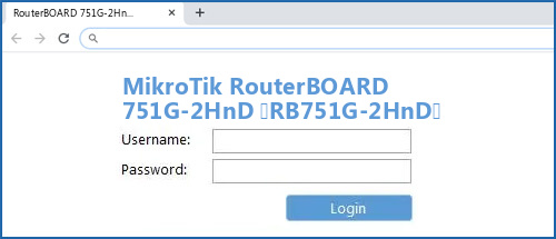 MikroTik RouterBOARD 751G-2HnD (RB751G-2HnD) router default login