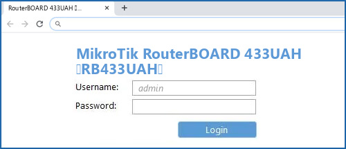 MikroTik RouterBOARD 433UAH (RB433UAH) router default login