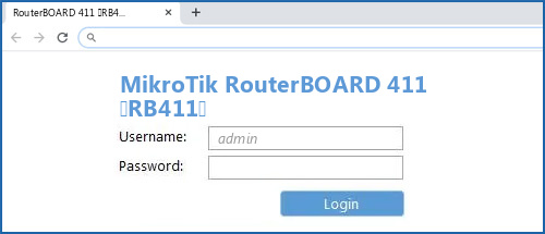 MikroTik RouterBOARD 411 (RB411) router default login