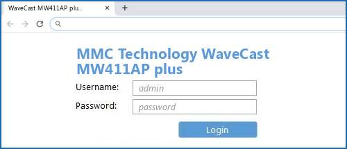 MMC Technology WaveCast MW411AP plus router default login