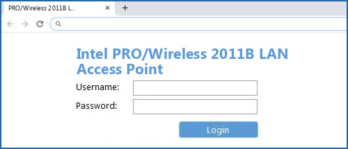 Intel PRO/Wireless 2011B LAN Access Point router default login