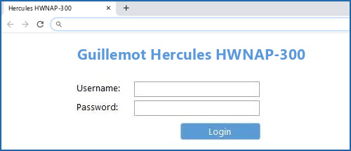 Guillemot Hercules HWNAP-300 router default login