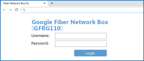 Google Fiber Network Box (GFRG110) router default login