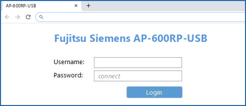 Fujitsu Siemens AP-600RP-USB router default login