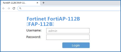 Fortinet FortiAP-112B (FAP-112B) router default login