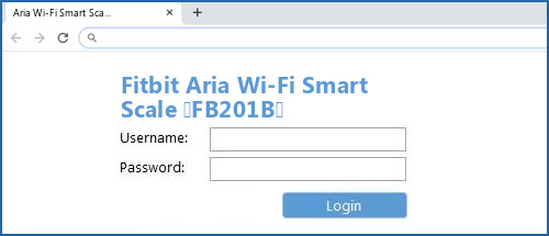 Fitbit Aria Wi-Fi Smart Scale (FB201B) router default login