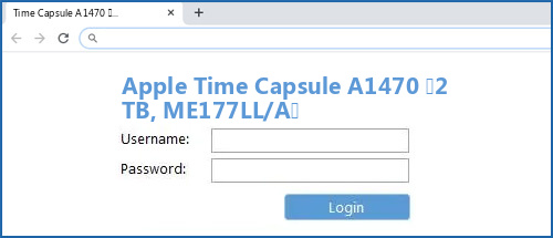 Apple Time Capsule A1470 (2 TB, ME177LL/A) router default login