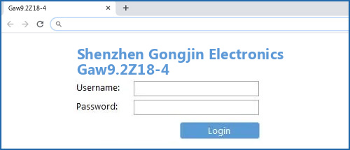 Shenzhen Gongjin Electronics Gaw9.2Z18-4 router default login