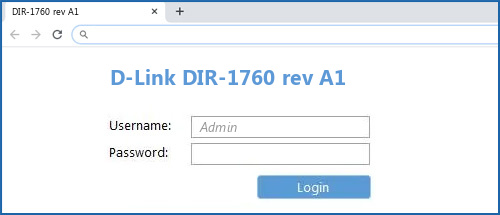 D-Link DIR-1760 rev A1 router default login