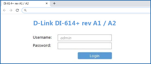 D-Link DI-614+ rev A1 / A2 router default login