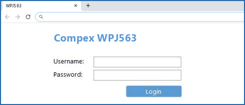 Compex WPJ563 router default login