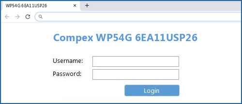 Compex WP54G 6EA11USP26 router default login