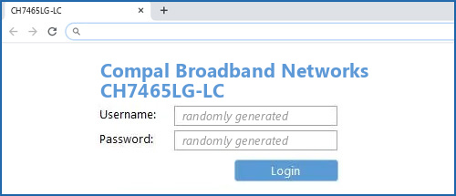 Compal Broadband Networks CH7465LG-LC router default login