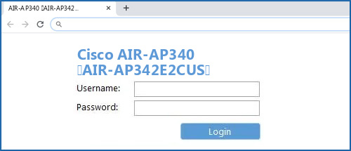 Cisco AIR-AP340 (AIR-AP342E2CUS) router default login