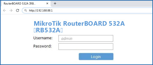 MikroTik RouterBOARD 532A (RB532A) router default login