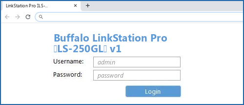 Buffalo LinkStation Pro (LS-250GL) v1 router default login