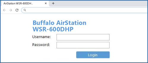 Buffalo AirStation WSR-600DHP router default login
