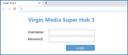 Virgin Media Super Hub 3 router default login