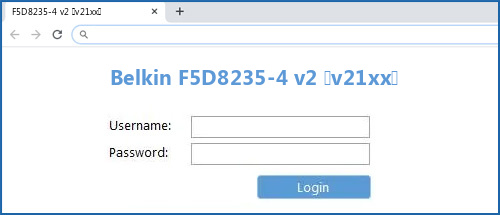 Belkin F5D8235-4 v2 (v21xx) router default login