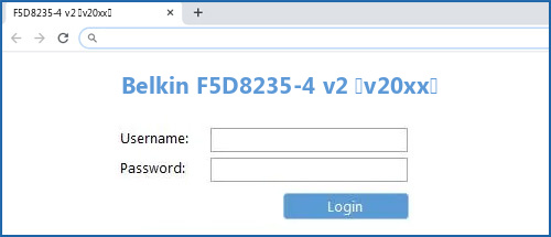 Belkin F5D8235-4 v2 (v20xx) router default login