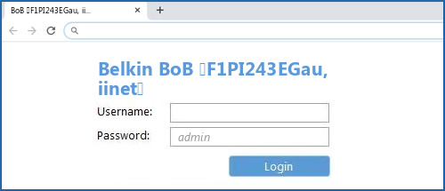 Belkin BoB (F1PI243EGau, iinet) router default login