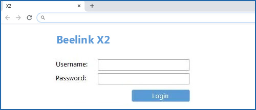 Beelink X2 router default login