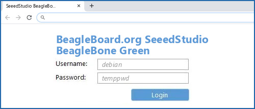 BeagleBoard.org SeeedStudio BeagleBone Green router default login