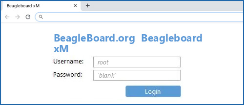 BeagleBoard.org Beagleboard xM router default login