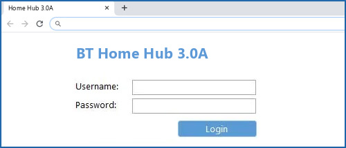 BT Home Hub 3.0A router default login