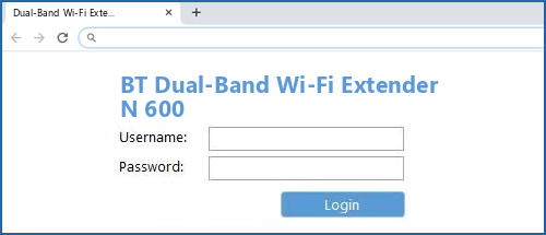 BT Dual-Band Wi-Fi Extender N 600 router default login