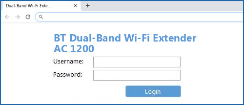 BT Dual-Band Wi-Fi Extender AC 1200 router default login