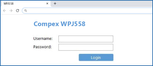Compex WPJ558 router default login