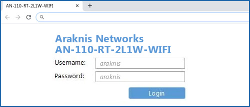 Araknis Networks AN-110-RT-2L1W-WIFI router default login