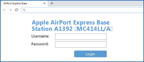 Apple AirPort Express Base Station A1392 (MC414LL/A) router default login