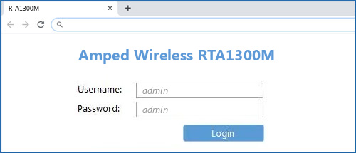 Amped Wireless RTA1300M router default login